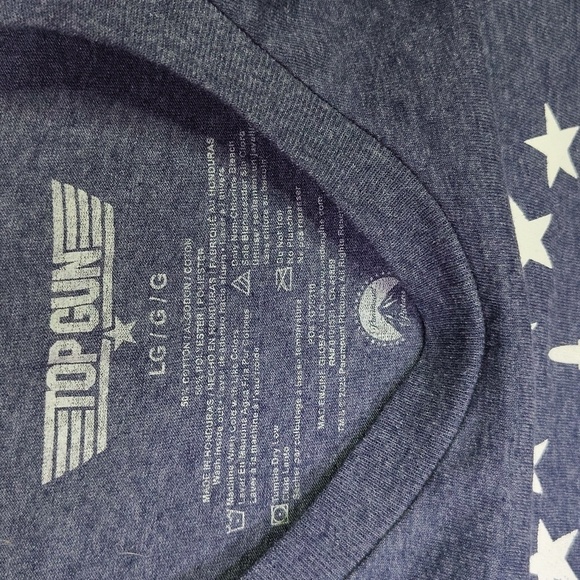 Top Gun Graphic T-Shirt Size Large Blue Official Paramount Heather Short Sleeve - Picture 2 of 8